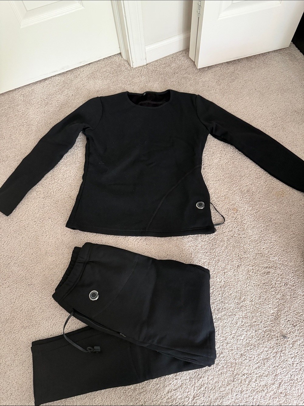 Black Two-Piece Active Set - Long Sleeve Top & Joggers